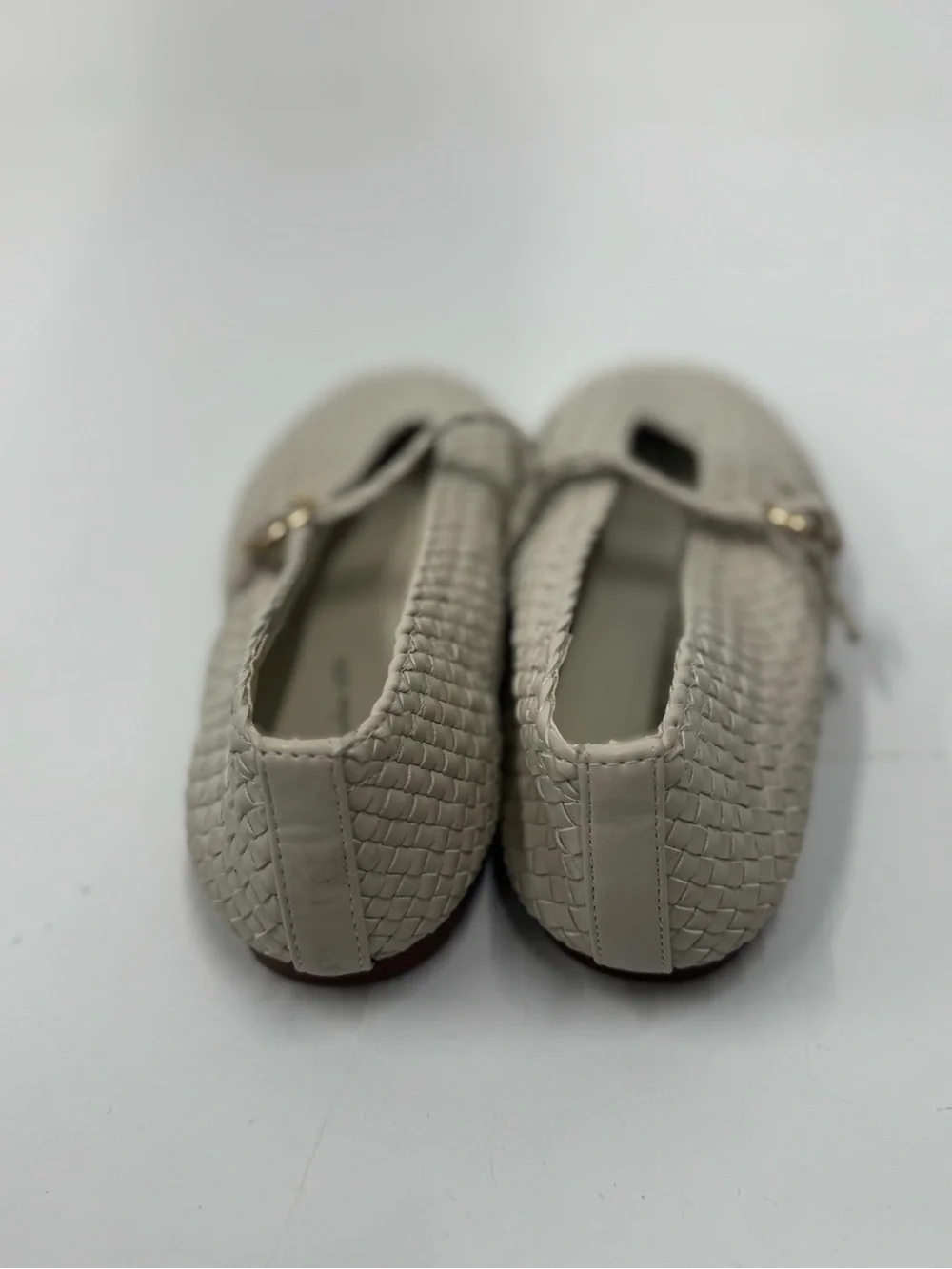 House of Harlow 1960 Bistro Off White Woven Ballet Flats Strap / Buckle Size 7.5